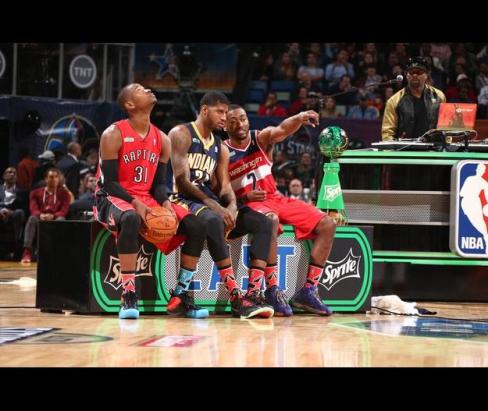 La Conférence Est au concours de dunks : Terrence Ross, Paul George et John Wall