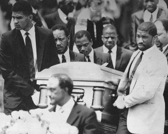 Friends of Len Bias carry his casket.  Bias, Len.