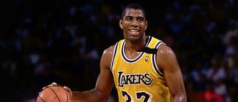 Geoffroy Garetier voit la NBA pour la première fois notamment avec les Lakers de  Magic Johnson. (c) c) Andrew D.Bernstein - NBAE - Getty Images