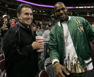 Dambrot with James (c) Phil Masturzo - Akron Beacon Journal