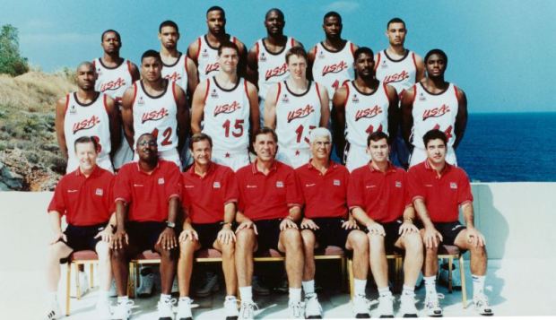 Team USA 1998 and staff with Rudy T (c) mikewells. com