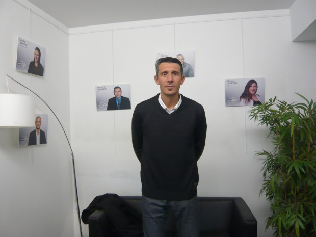 Laurent Sciarra dans les locaux d'Eurosport (c) RS