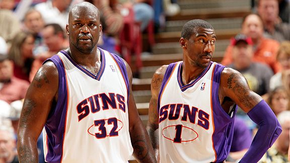 Amare Stoudemire - Shaq O'Neal (c) Rocky Widner - NBAE - Getty Images