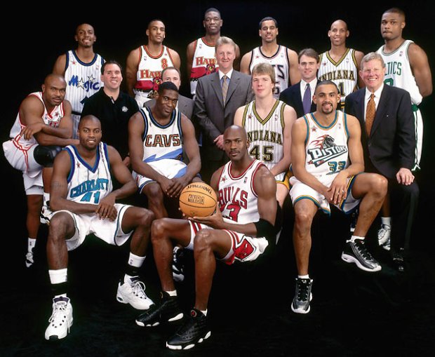L'équipe de la Conférence Est au All Star Game 1998 (c) nba.com