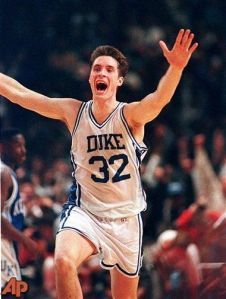 La joie de Laettner après son tir victorieux face à Kentucky en 1991 (c) AP photo