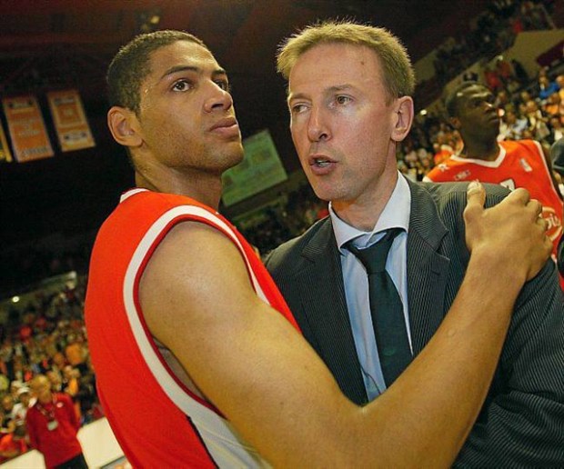 Nicolas Batum et Vincent Collet à l'époque du Mans (c) Dominique Breugnot