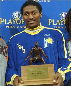 Ron Artest meilleur défenseur de l'année en 2003-2004 avec Indiana (c) Ron Hoskins - NBAE - Getty Images