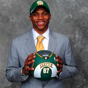 Russell Westbrook, 4ème choix de la draft 2008 pour Seattle (c) pinterest