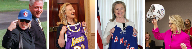 "J'adoooore le baseball, je suis fan des Chicago Cubs !" "J'adoooore le basket, je suis fan des Los Angeles Lakers !" "J'adoooore le hockey, je suis fan des new York Rangers !" "... et... heeuuuu... Je joue au football avec l'équipe du département d'état."