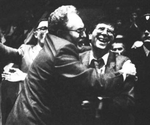 Xavier Popelier et Jean-Claude Biojout. La réussite du CSP sur le terrain mais aussi dans les structures.© Le Musée du basket.