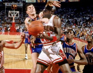 Bulls Pistons 1989 ECF Bad Boys Laimbeer Jordan