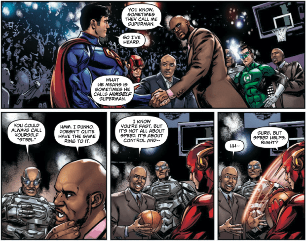 Woaaééé... Kenny Smith, il s'fait piquer la balle par Flash. Trop drôle ! © TNT-DC.Comics