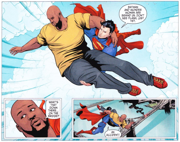 Voler en portant gros Shaq dans ses bras, si ça c'est pas du super pouvoir ! © TNT-DC.Comics