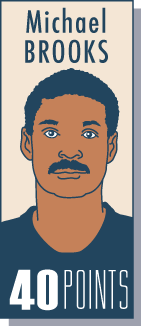 Michael Brooks, meilleur marqueur de la rencontre. (c) Laurent Rullier pour Basket Rétro