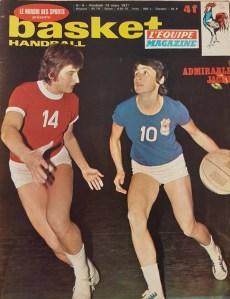 Jacky Chazalon en une de Basket-Handball du 12 mars 1971.