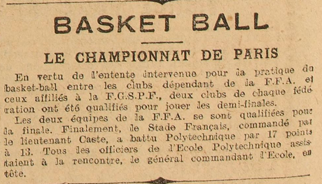 1921-05-13 - L'Auto - #7454 - Basket-ball
